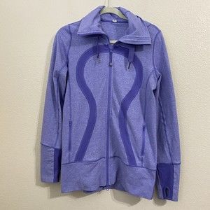 Lululemon Stride Jacket Womens Size 8 Heathered Persian Purple Fullzip Hoodie